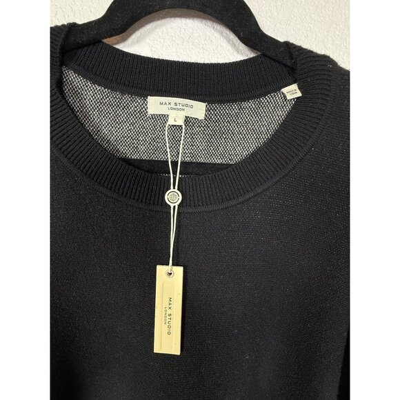 Max Studio London Women’s Oversized Striped Cape Sweater, Size -L - Picture 6 of 11